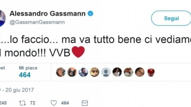 L'addio di Alessandro Gassman ai suoi 200.000 followers