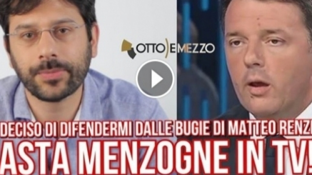 Un fermo immagine del video con cui Angelo Tofalo annuncia querela contro Matteo Renzi