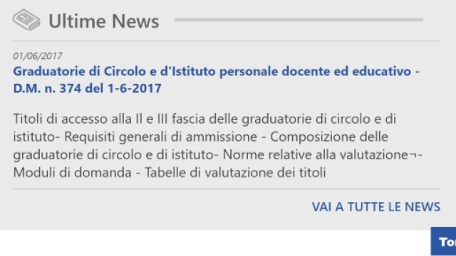 Aggiornamento Graduatorie di Istituto 2017/2020