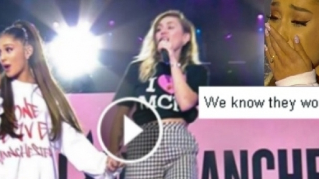 #ArianaGrande si emoziona sul palco dell'evento #OneLoveManchester. #BlastingNews