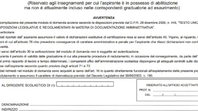 Dove trovare i moduli per graduatorie terza fascia