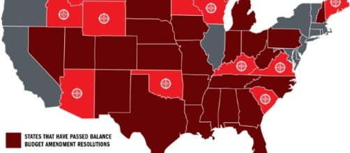 A Heritage Foundation report said some states and scholars fear an Article V Convention.[Image via Rachael K Dooley/ In These Times]