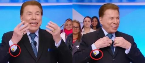 Silvio Santos usa abotoaduras douradas em formato de pato