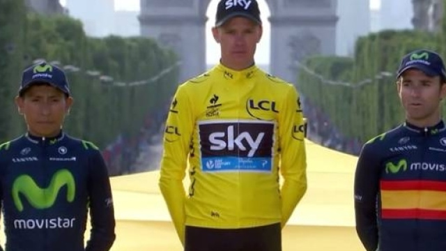 Chris Froome sul podio del Tour de France