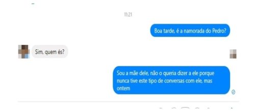 M&atilde;e destr&oacute;i namoro do filho enviando uma mensagem