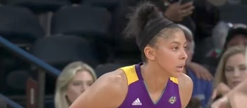 Candace Parker recorded a double-double in the Sparks' win on Saturday over Indiana. [Image via Youtube/ WNBA]