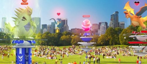 The newest feature to arrive in "Pokemon GO" is called Raid Battles (via Twitter/Pokemon GO)