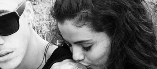 Social network post of Justin and Selena