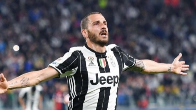 L'esultanza di Leonardo Bonucci dopo aver segnato