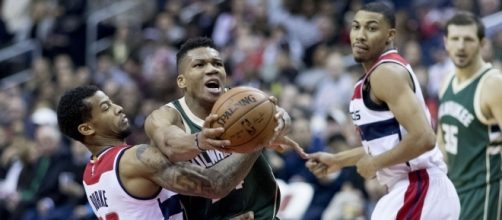 The Greek freak drives for the dunk | Flickr | Keith Allison