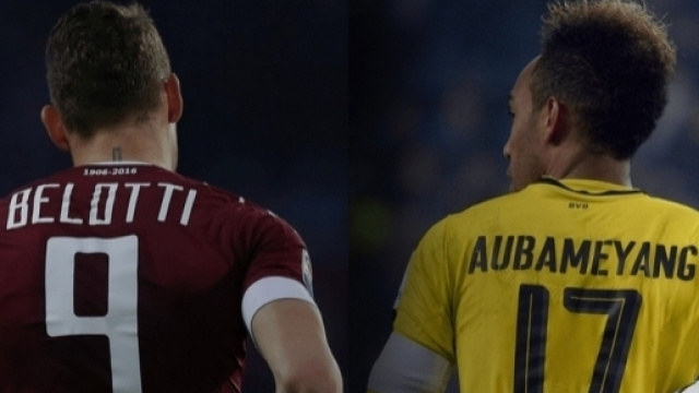 Andrea Belotti, attaccante del Torino e Pierre-Emerick Aubameyang, attaccante del Borussia Dortmund