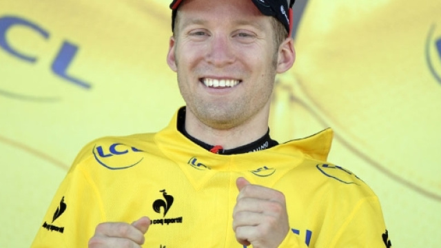 Jan Bakelants in maglia gialla al Tour de France 2013