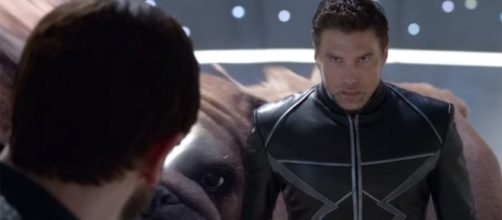 Black Bolt (Anson Mount) is confronted by Maximus (Iwan Rheon) in a scene from 'Inhumans'. /image source BN library