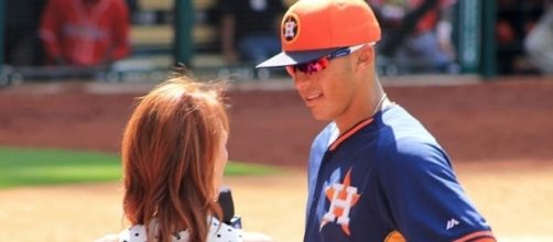 Correa with Julia Morales, Wikimedia Commons https://commons.wikimedia.org/wiki/File:Carlos_Correa_and_Julia_Morales_preseason_2014.jpg