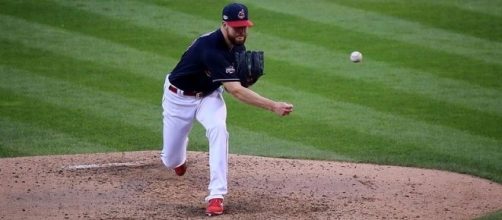 Kluber in action, Wikimedia Commons, https://commons.wikimedia.org/wiki/File:2016-10-07_Corey_Kluber_in_Game_2_of_ALDS_02.jpg