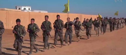 SDF fighters during the Northern Raqqa offensive / Photo via VOA Public domain cited to Voice of America via wiki
