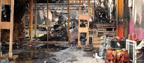 Aftermath of Oakland warehouse Ghost Ship fire December 2016