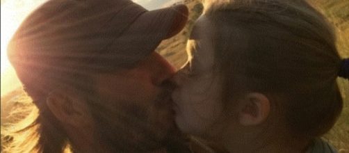 "Kiss for Daddy" - https://www.instagram.com/davidbeckham/