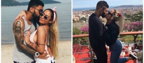 Rafaella e Gabigol em momento rom&acirc;ntico