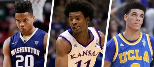 Markelle Fultz, Josh Jackson, and Lonzo Ball are top three picks in mock drafts. [Image via Blasting News image library/basketballinsiders.com]