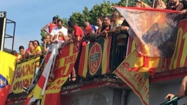 I tifosi del Lecce giunti ad Alessandria.