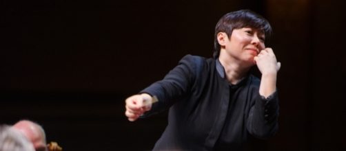 &ldquo;Violins, I want more vibration,&rdquo; says Xian Zhang, with her left hand. Photo: Fred Stucker, New Jersey Symphony Orchestra, used with permission.