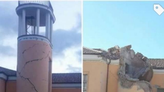 Amatrice. Prima e dopo la scossa di magnitudo 6.5 di domenica 30 ottobre 2016.