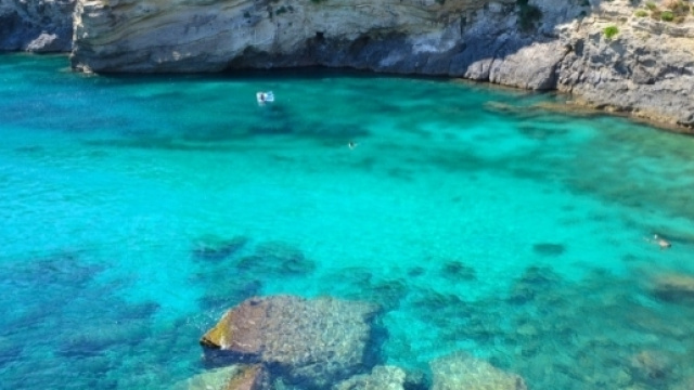 L'incantevole baia di Porto Miggiano.