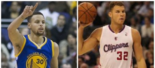 Stephen Curry (left) of the Golden State Warriors and Blake Griffin (right) of the LA Clippers (Via Wikimedia Commons and Simple Wikimedia)