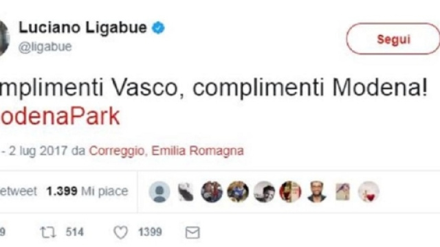 Rossi, Luciano Ligabue fa i complimenti al rivale sui social FOTO - blitzquotidiano.it