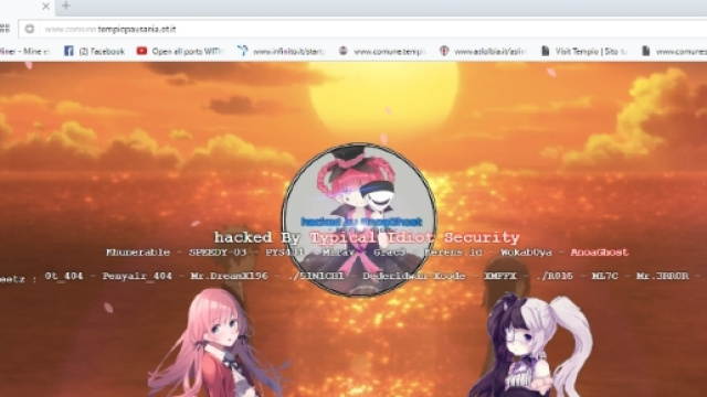 Scrennshot dell'home page del sito del comune di Tempio Pausania