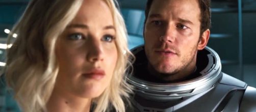 Jennifer Lawrence and Chris Pratt in Passengers (Vimeo screen capture)