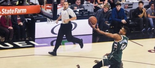 One of the Bucks' young stars playing against the Cleveland Cavaliers. (Via Wikimedia Commons).