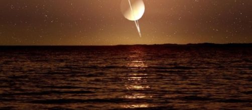 A sea on Titan (Courtesy NASA)