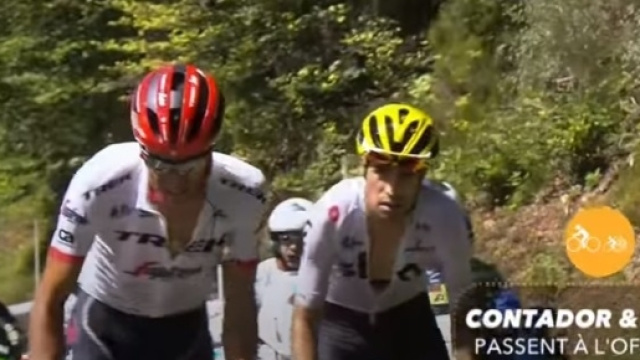 Mikel Landa all'attacco con Contador