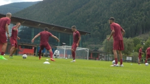 I giocatori del Trapani in ritiro a Spiazzo (Trentino) - ph.trapanicalcio.it