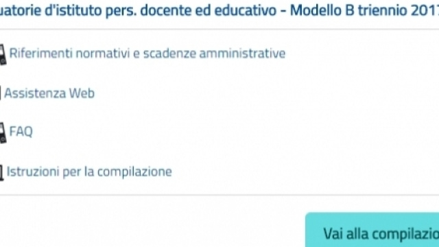La pagina di accesso al Modello B