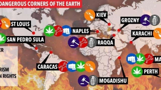 Most dangerous corners of the Earth - via: The Sun.