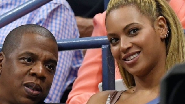Beyonc&eacute; et son mari Jay Z pendant l'US Open 2016 au USTA Billie Jean King National Tennis Center