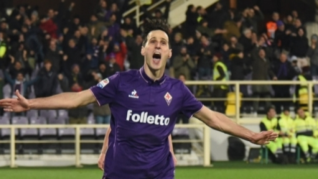 L'esultanza di Nikola Kalinic, la prossima stagione potrebbe giocare nel Milan