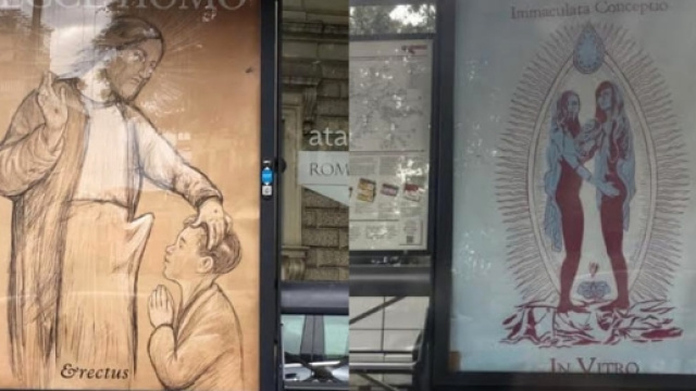 Roma, manifesti blasfemi alle fermate Atac