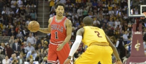Derrick Rose durante un partido de los Bulls