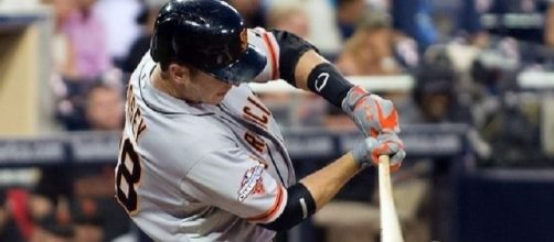 Posey in action, Wikipedia https://en.wikipedia.org/wiki/Buster_Posey#/media/File:Buster_Posey_2013.jpg