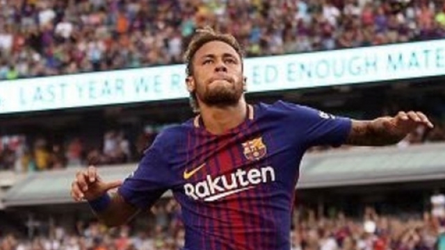 L'esultanza di Neymar dopo il gol del 2 a 0
