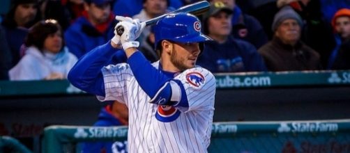 Bryant in action, Wikipedia https://en.wikipedia.org/wiki/Kris_Bryant#/media/File:Kris_Bryant_on_April_27,_2015.jpg