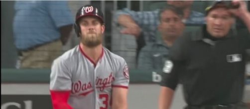 Bryce Harper and the Washington Nationals take on the Arizona Diamondbacks on Sunday. [Image via MLB/YouTube]