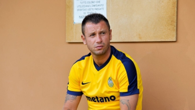 Antonio Cassano con la maglia del Verona