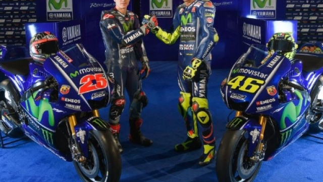 Valentino Rossi e Maverick Vinales con le Yamaha 2017
