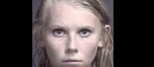 Brooke Skylar Richardson as seen in her mugshot - YouTube/Live News