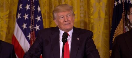 Donald Trump in a job announcement. [Image via YouTube/ABC News]